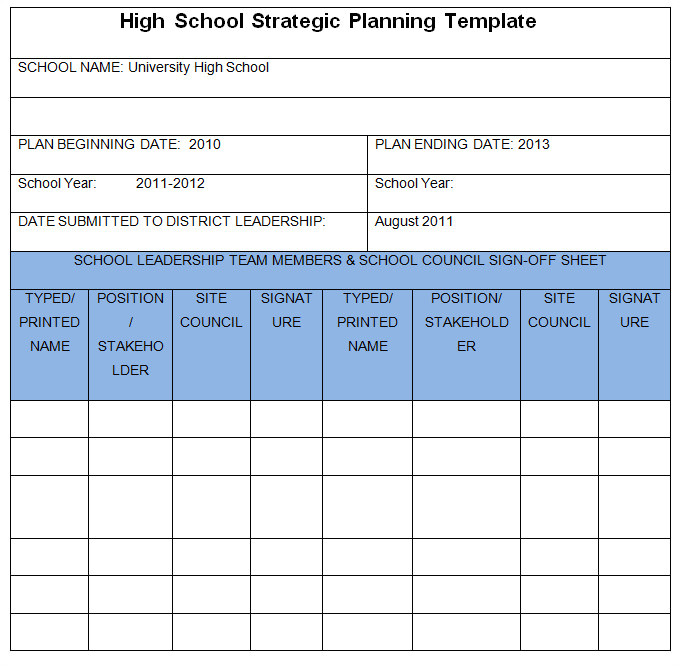 Strategic Plan Template for Schools 4 Sample School Strategic Plan Templates Doc Pdf