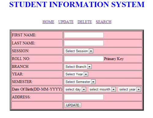 Student Information System Template Student Information System Mini Project Free source