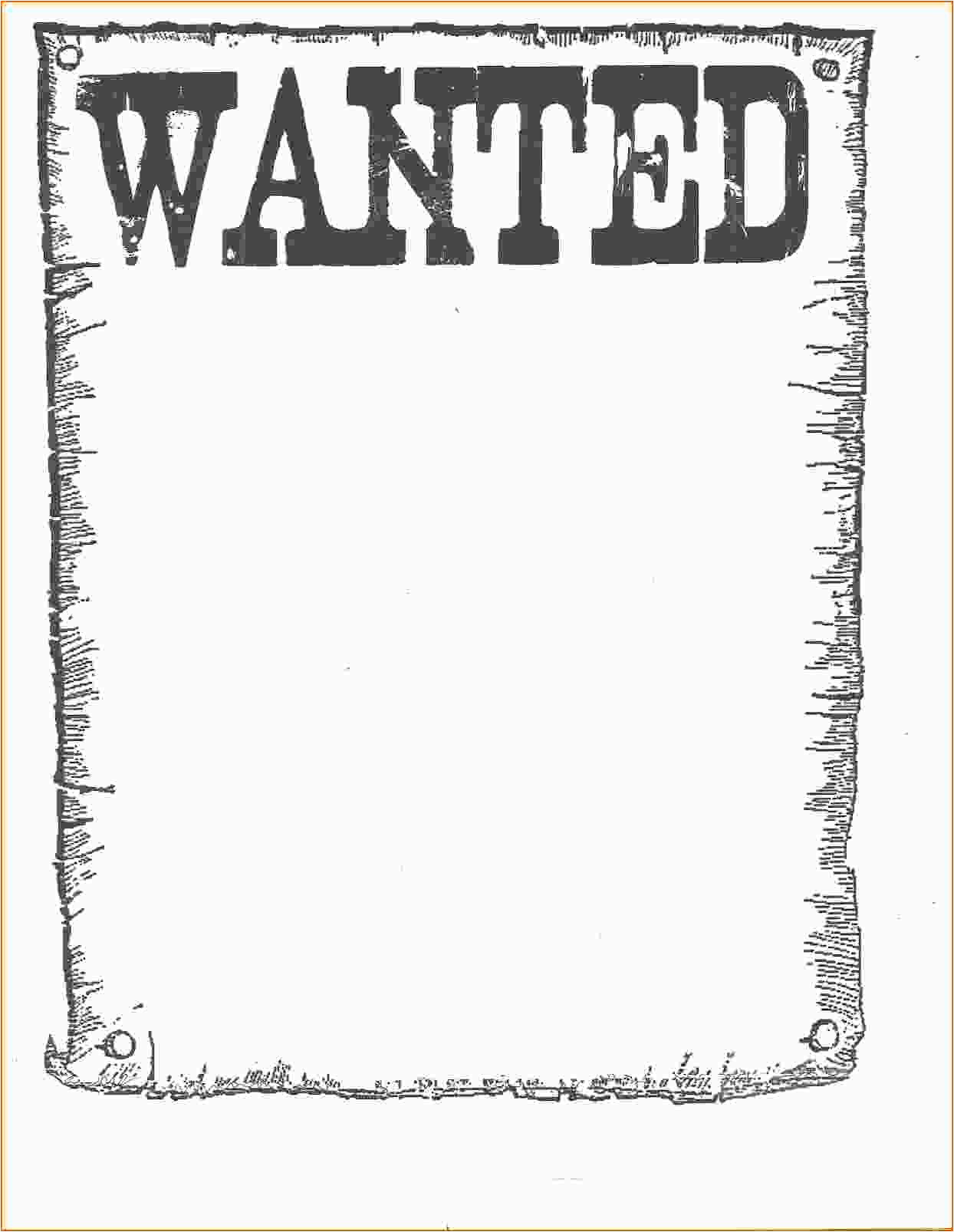 Template for A Wanted Poster 7 Wanted Poster Template Microsoft Word