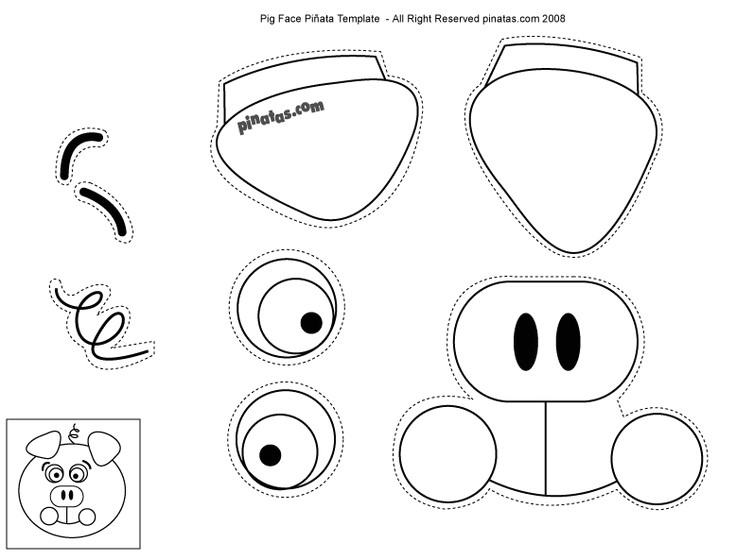 Template for Pig Ears Pig Ears and Nose Template Printable Image ...