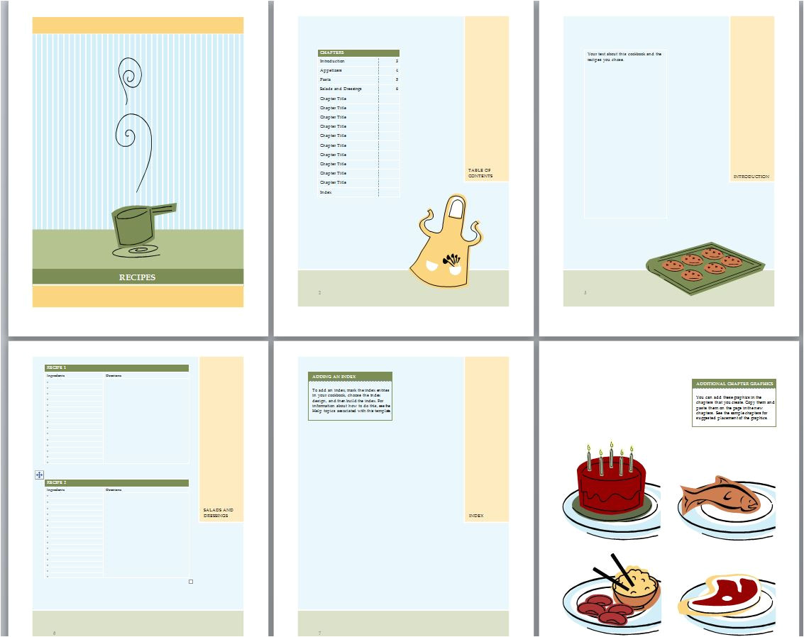 Templates for Cookbooks Cookbook Template Recipe Book Template