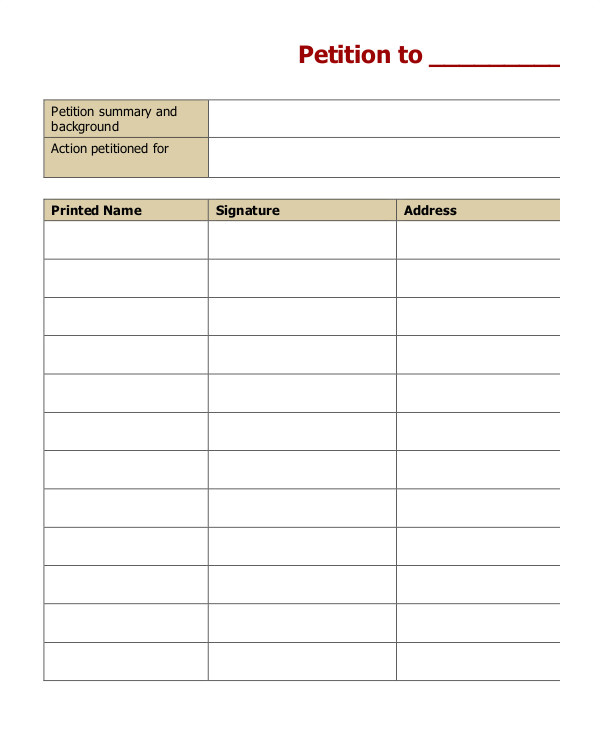 Templates for Petitions 7 Petition Templates Pdf Word Free Premium Templates