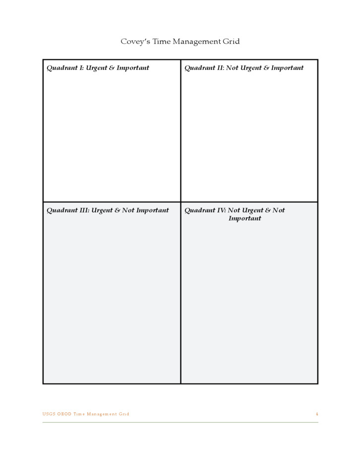 Time Management Grid Template Time Management Grid Template Free Download