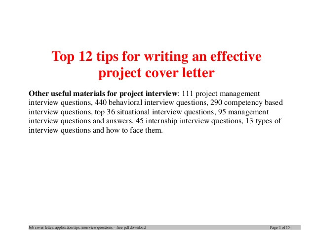 Tips for Writing Cover Letters Effectively top 12 Tips for Writing An Effective Project Cover Letter