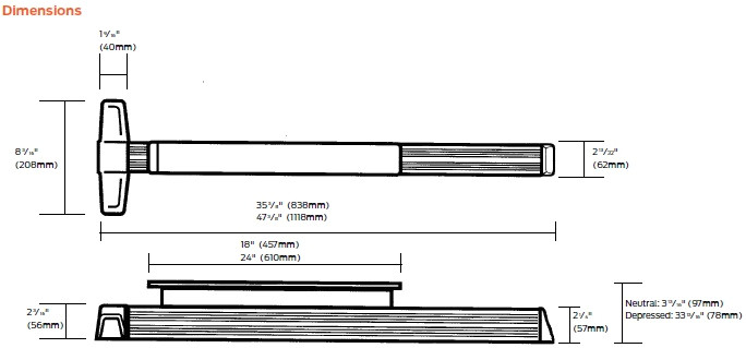 Von Duprin Templates Von Duprin 3347a Eo Sp28 3347a Eo Sp313 Narrow Stile