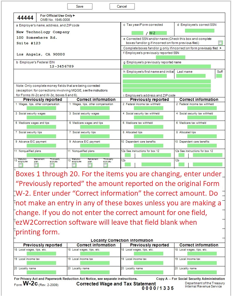 W2c Template How to Prepare and Print Correction form W2c Ulitzer