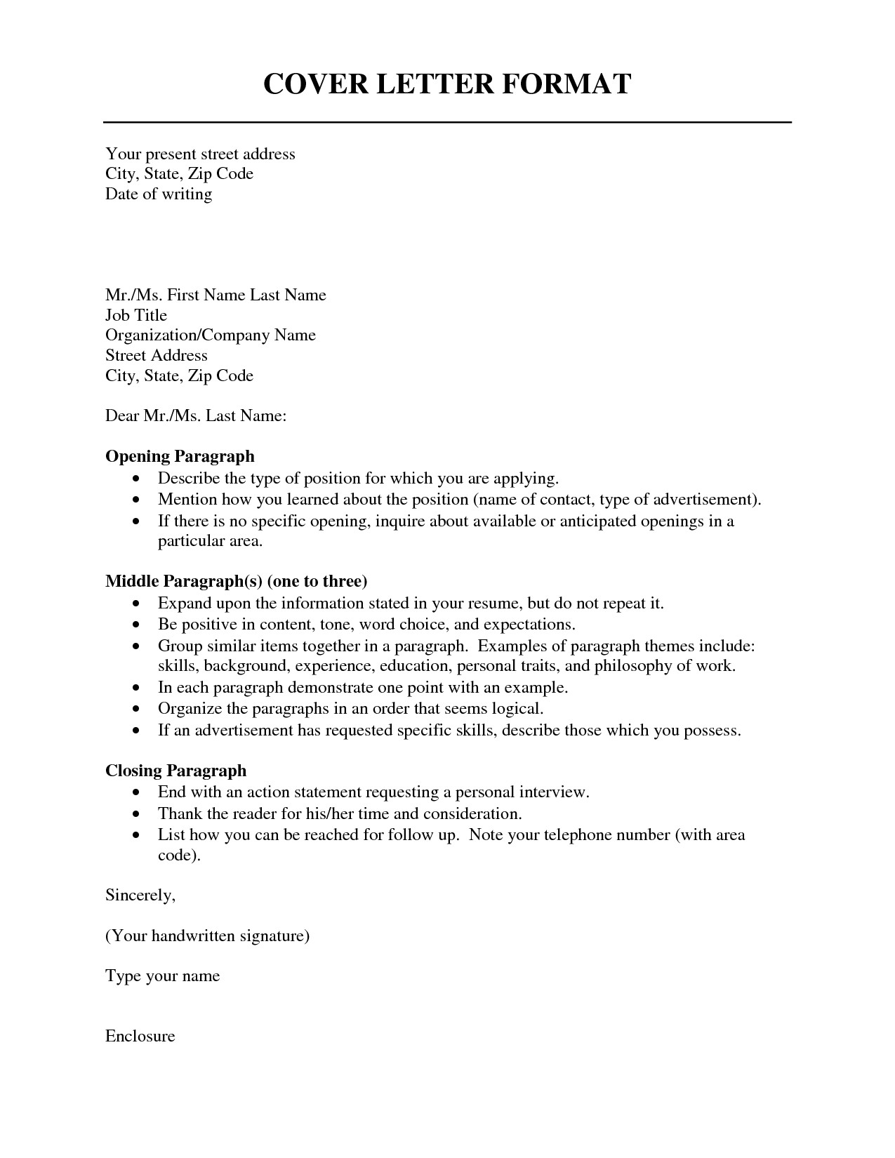 What Information Goes On A Cover Letter Correct Cover Letter format Best Template Collection