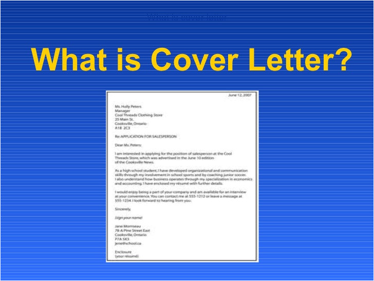 What Is The Definition Of Cover Letter