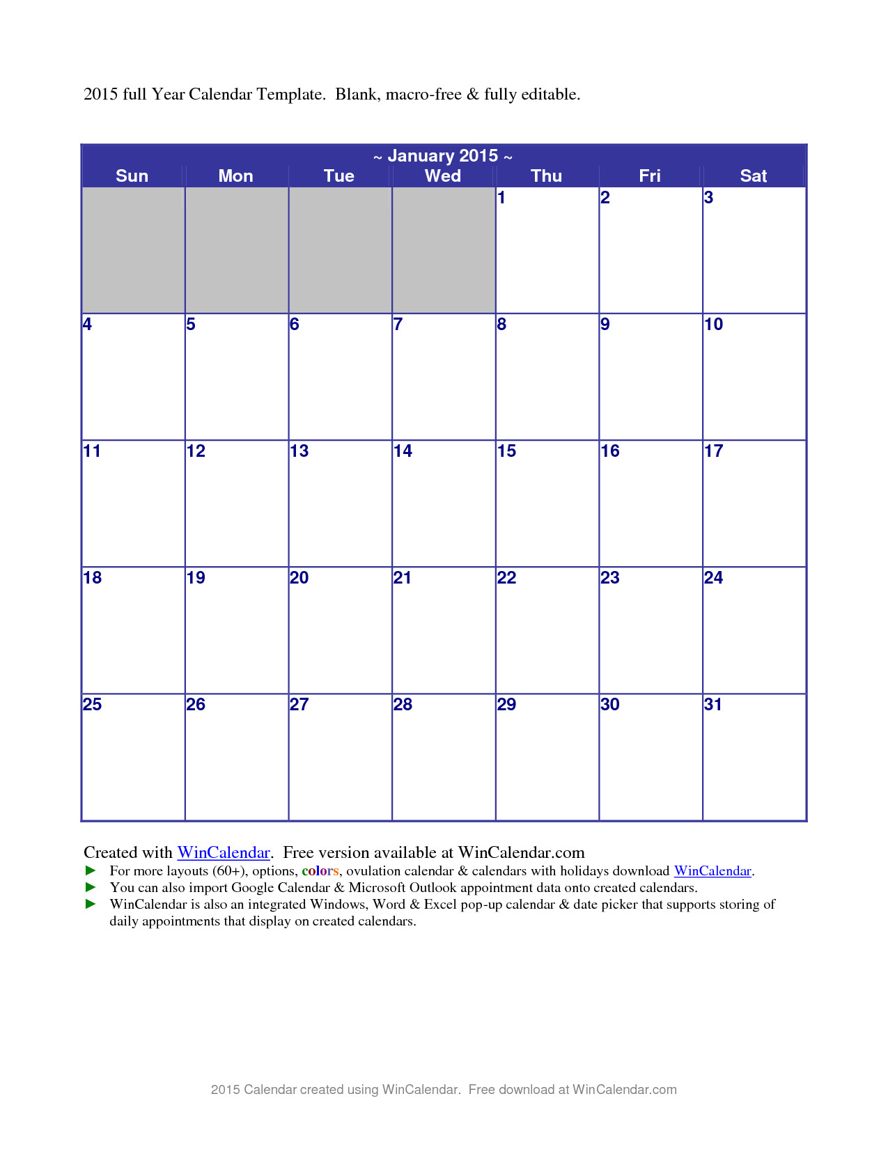 Whole Year Calendar Template 12 2015 Yearly Calendar Template Images 2015 Calendar
