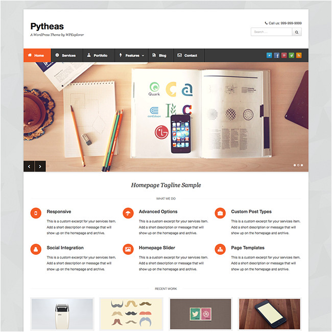 WordPress Templates for Designers Pytheas Free Responsive Corporate Portfolio WordPress theme