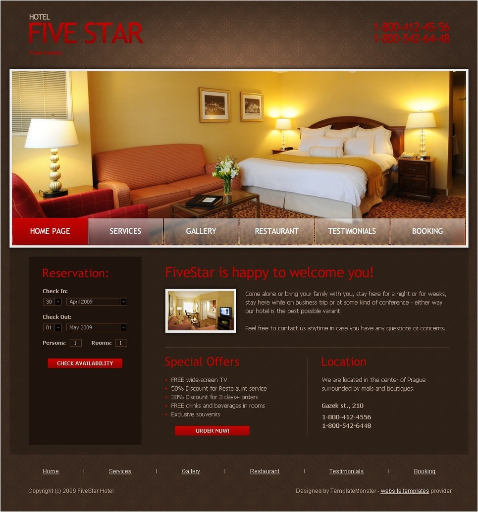 Www Templatemonster Com Free Templates Free Hotel Website Template 51453