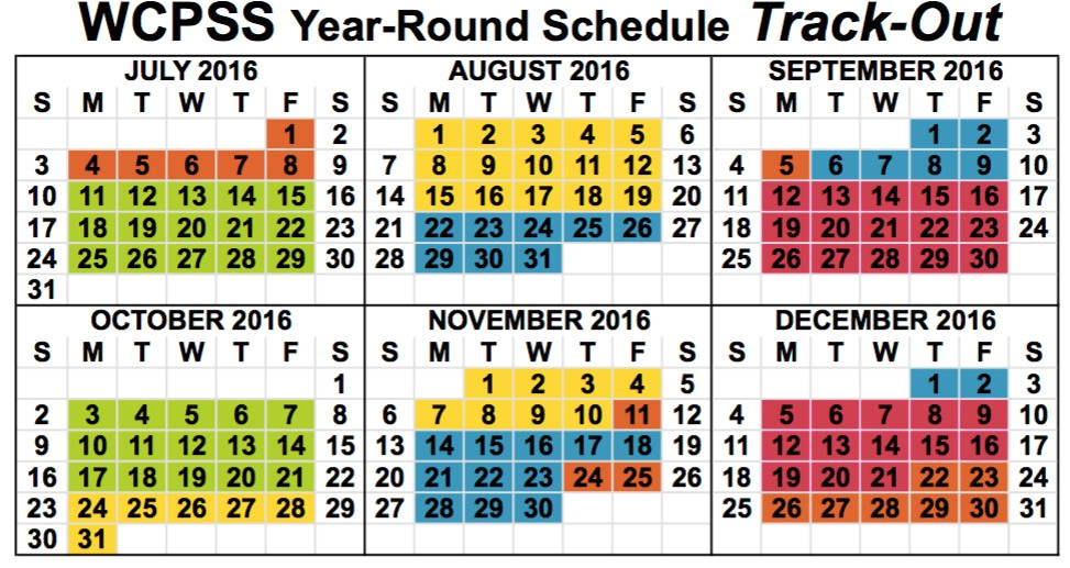 Year Round Calendar Template Wcpss Year Round Calendar Calendar