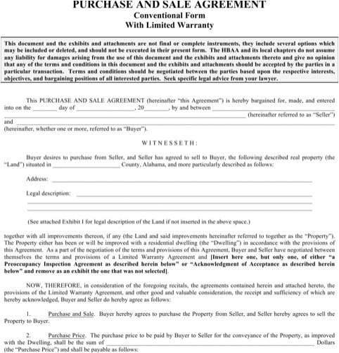 Alabama Real Estate Sales Contract Template Alabama Land Purchase Contract form Templates Resume