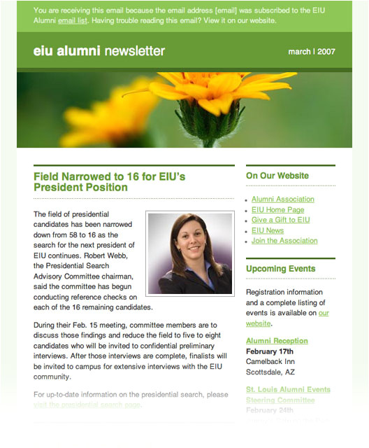 Alumni Email Template Extreme Email Makeover Vol 3 Eiu Alumni association