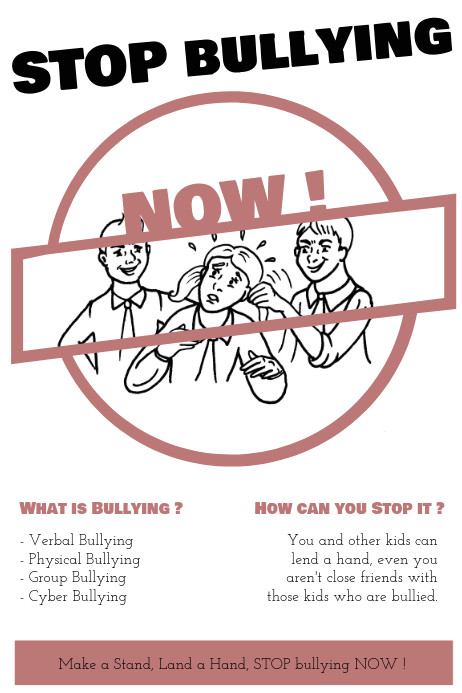 Anti Bullying Flyer Template Stop Bullying now Template Postermywall