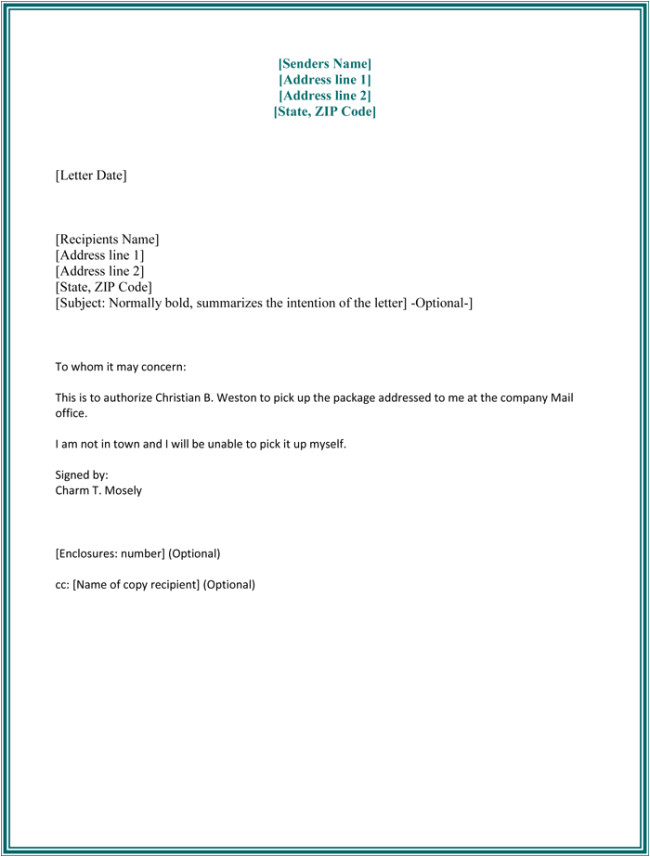 Authorization Email Template 25 Best Authorization Letter Samples formats Templates