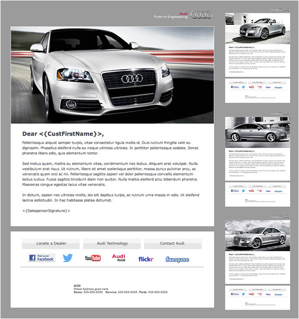 Automotive Email Templates Audi Branded Automotive Dealership Email Newsletter On Behance