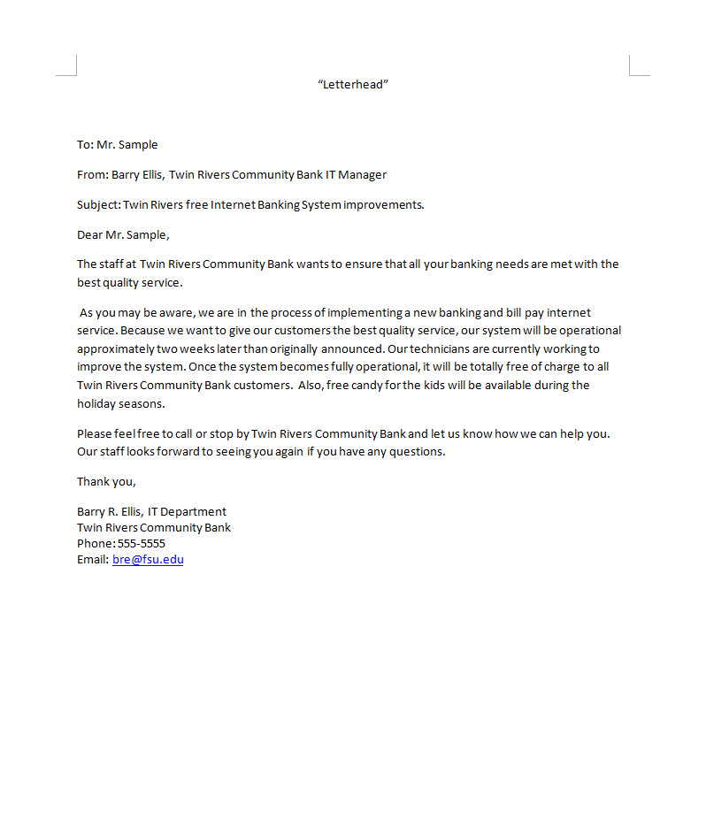 Bad News Email Template Writing Samples Barry Ellis Interactive Resume