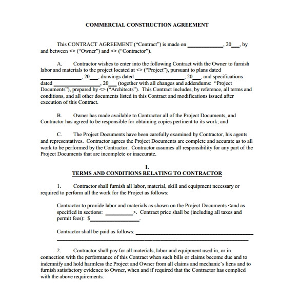 Builders Contract Template Construction Contract 9 Download Documents In Pdf