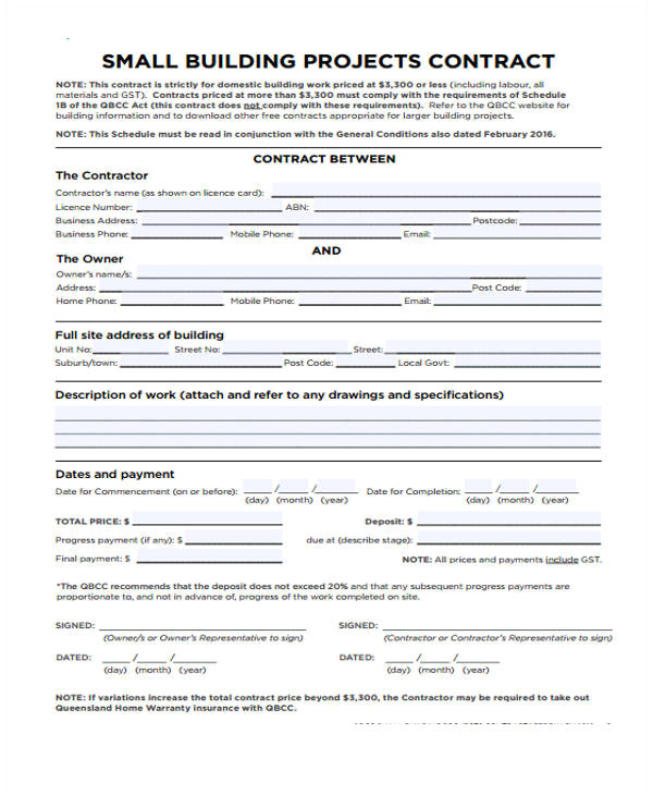 Building Work Contract Template 10 Work Contract Templates Apple Pages Google Docs
