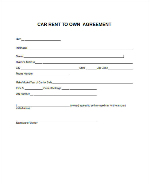 Car Rent to Own Contract Template 8 Rent to Own Contract Samples Templates Pdf Google Docs