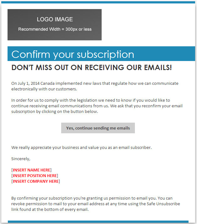 Casl Email Template Update On Preparing for Casl Constant Contact Blogs