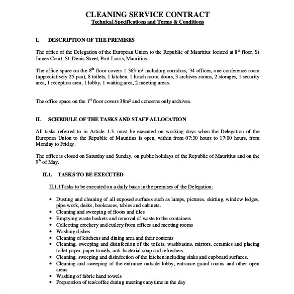 Cleaning Company Contract Template 22 Cleaning Contract Templates Word Google Docs Pages