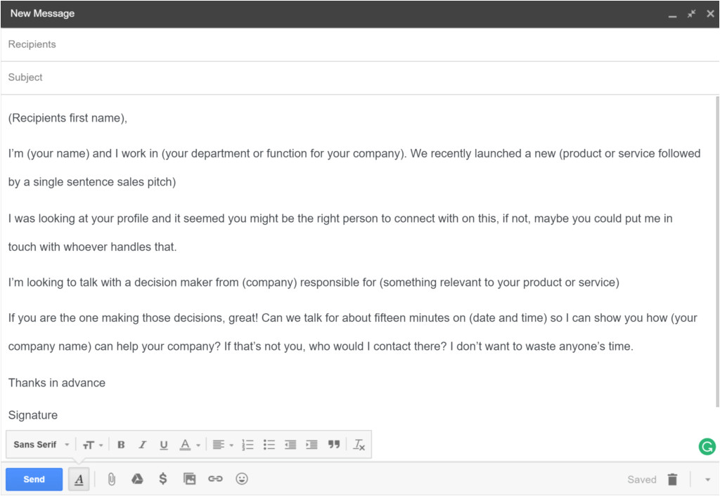 Cold Email Template for Recruiters Cold Email Template 10 Popular Cold ...