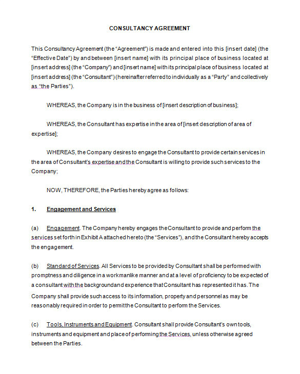 Consultant Contract Template Free Download 6 Consulting Contract Templates Free Word Pdf