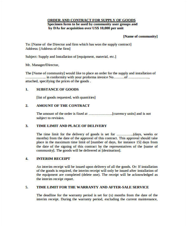 Contract for Goods and Services Template 10 Supply Contract Templates Free Word Pdf Apple