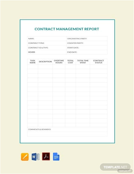 Contract Management Reporting Template Free Business Management Report Template Download 307