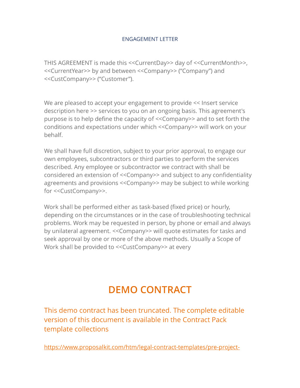 Contract Of Engagement Template Engagement Letter 3 Easy Steps