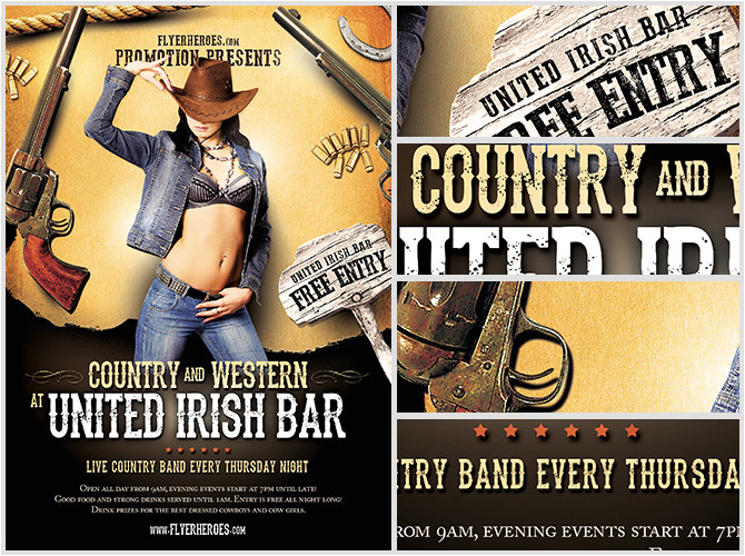 Country Western Flyer Template Free Country and Western Flyer Template Flyerheroes