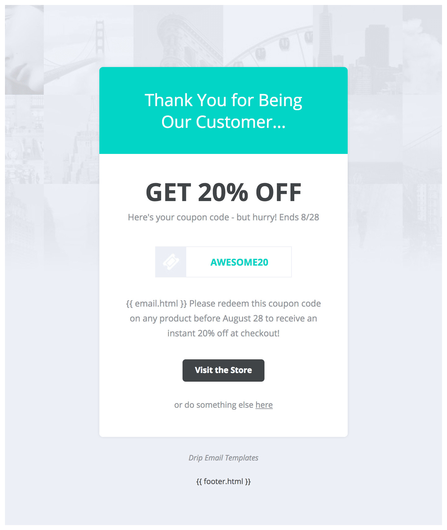 Coupon Code Email Template Drip Email Templates Easy to Import Drip Email Templates