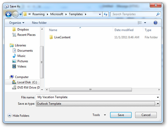 Creating An Email Template In Outlook 2010 How to Create and Use Templates In Outlook 2010