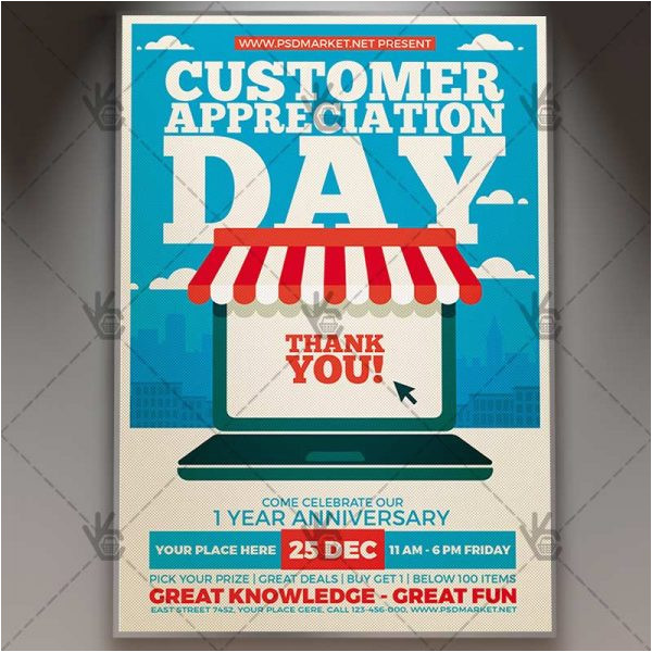 Customer Appreciation Day Flyer Template Customer Appreciation Day Business Flyer Psd Template