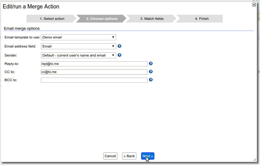 email merge steps