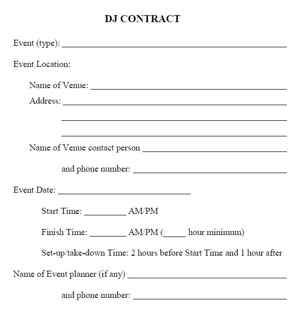 Dj Contracts Templates Dj Contract 20 Download Documents In Pdf Google Docs