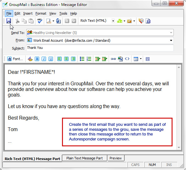 Email Autoresponder Template Automatic Email Drip Marketing Campaigns with Groupmail