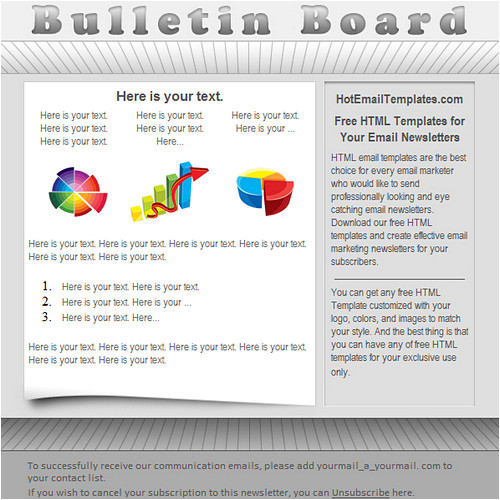 Email Bulletin Template Bulletin Free HTML E Mail Templates