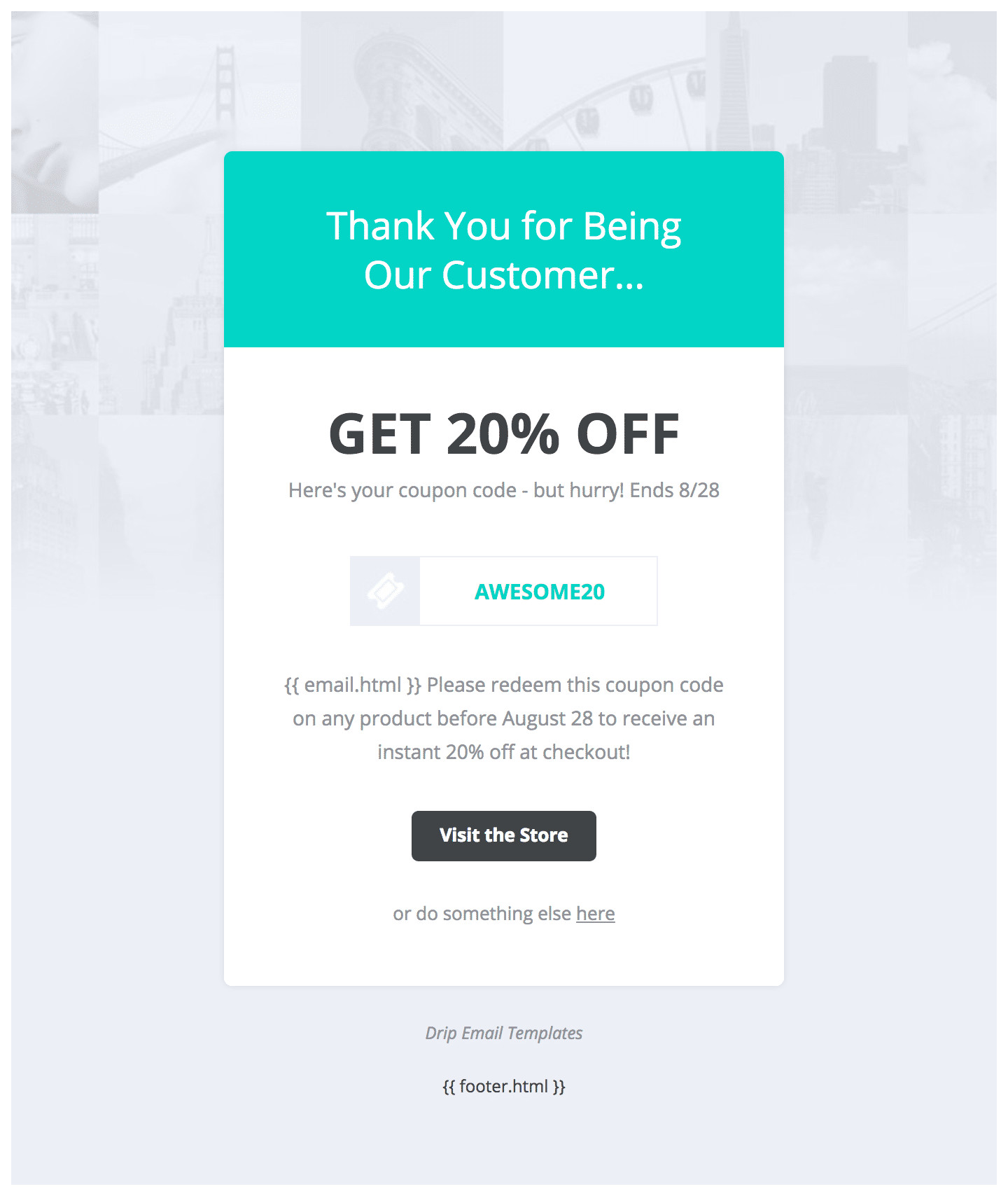 Email Coupon Template Drip Email Templates Easy to Import Drip Email Templates
