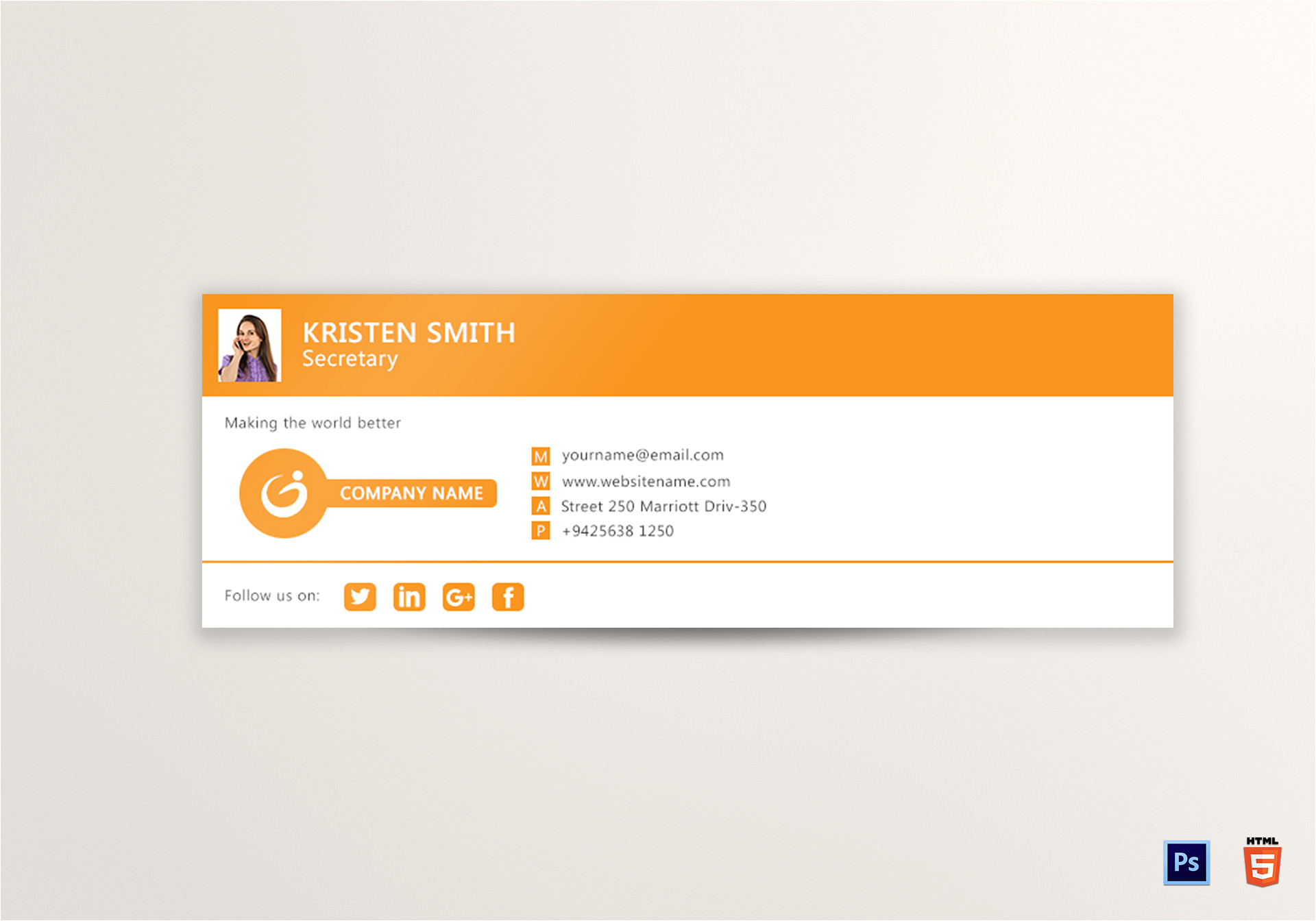 Email Signature Design Templates Outlook Email Signature Design Template In Psd HTML