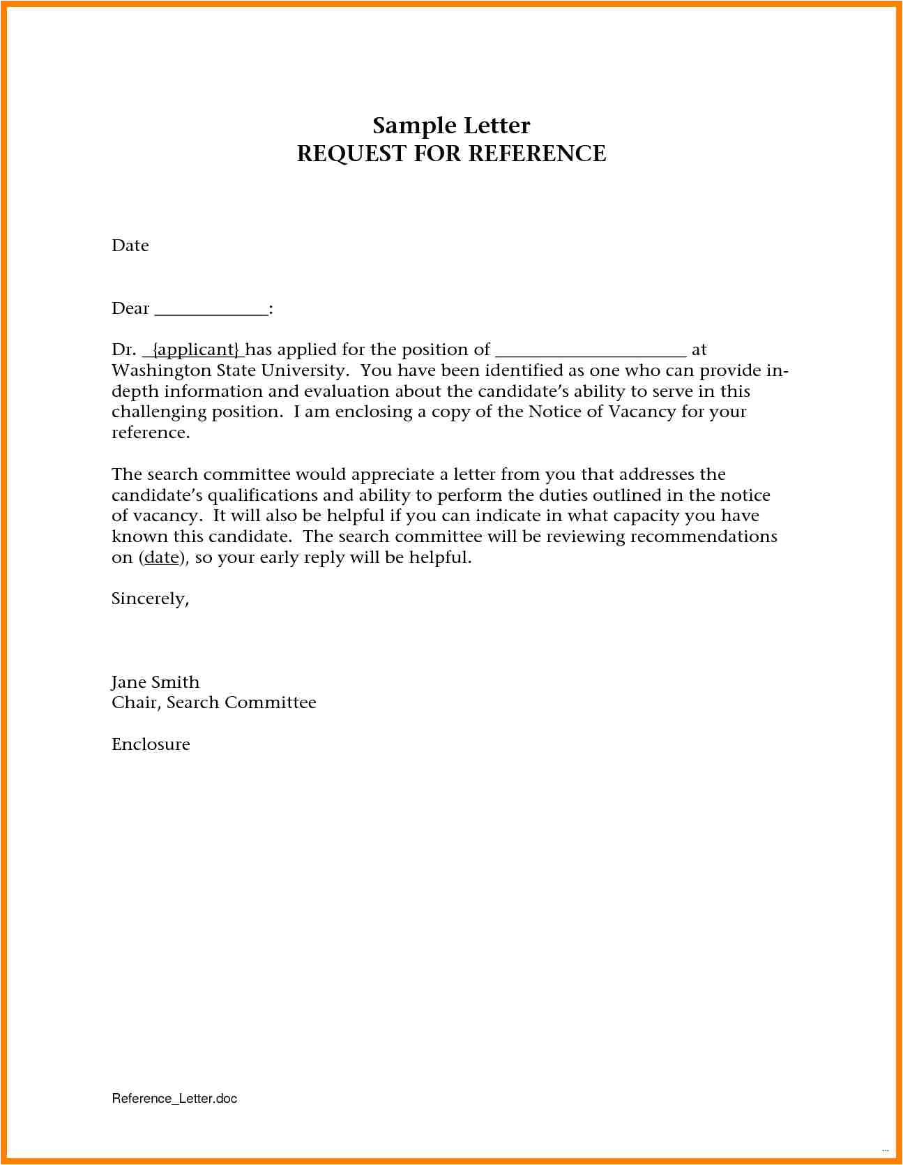  Email Template Asking For Reference 6 Email Template Asking For Letter 