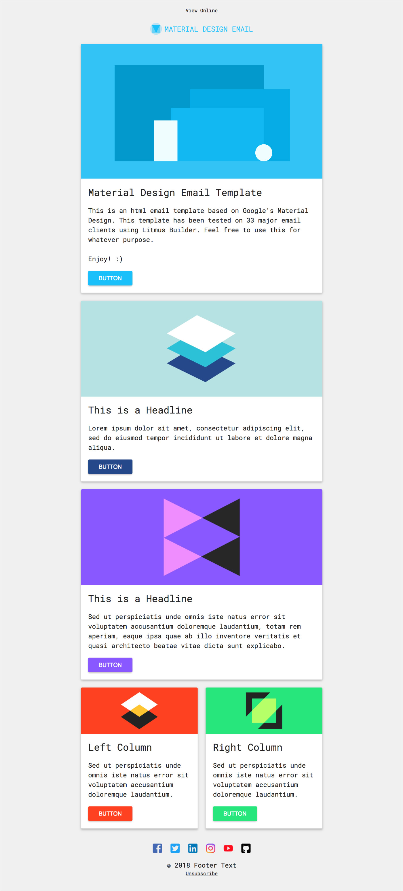 Email Template Design Cost Free HTML Email Template Material Design On Behance