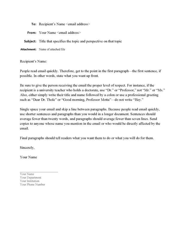 Email Template Guidelines Sample Email format Writing Guidelines for Engineering