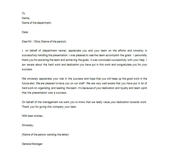 Employee Appreciation Day Email Template 15 Thank You Letter to Employee Pdf Doc Free