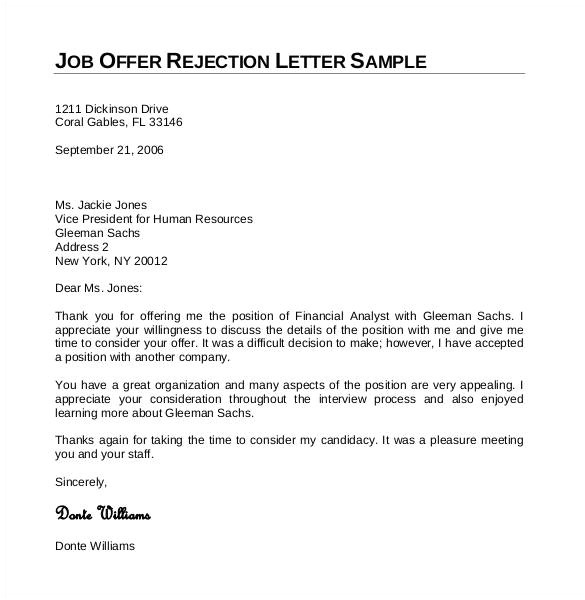 Employment Rejection Email Template 27 Rejection Letters Template Hr Templates Free