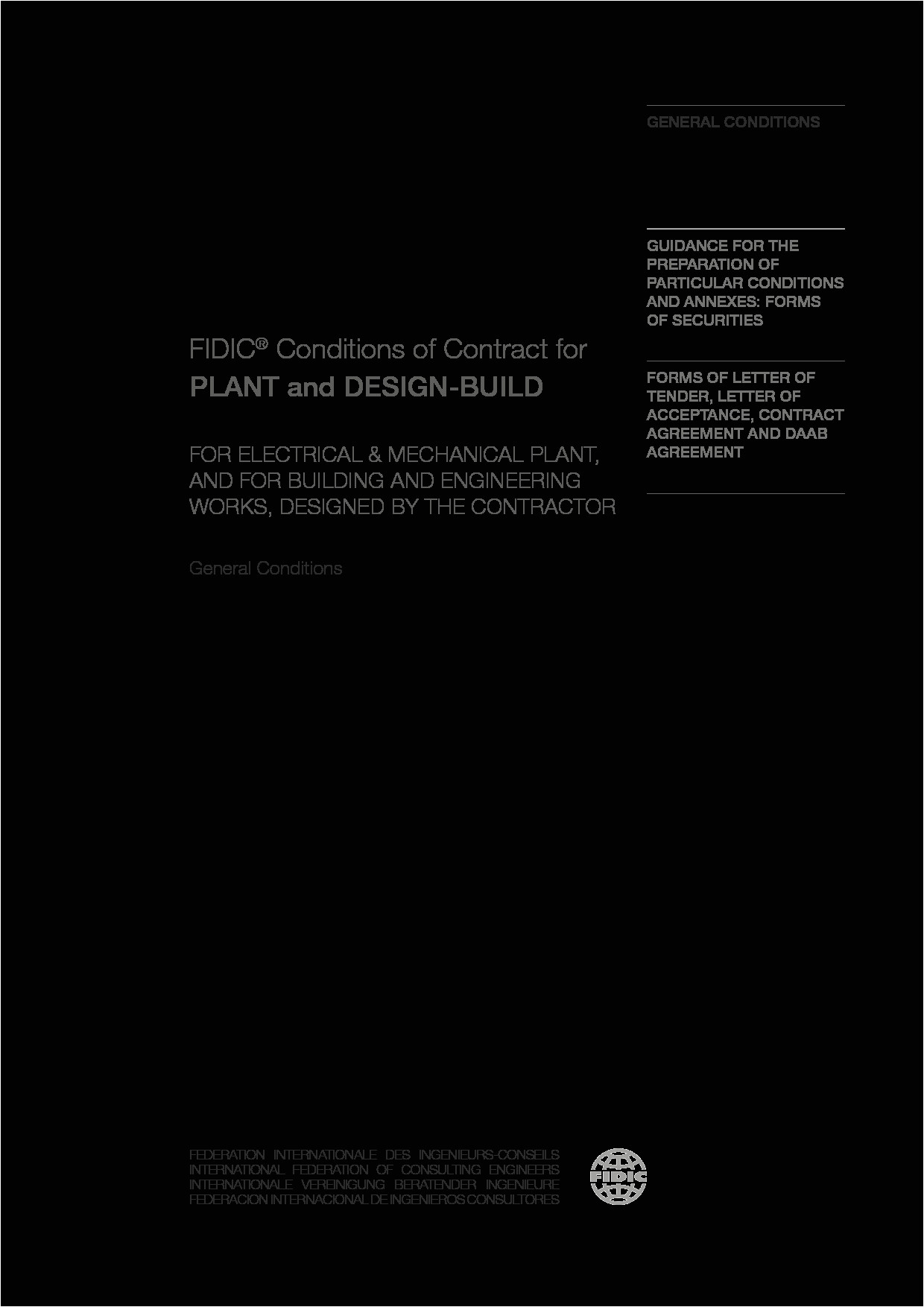 Fidic Yellow Book Contract Template Plant and Design Build Contract 2nd Ed 2017 Yellow Book