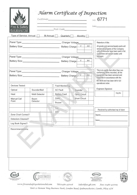 Fire Alarm Service Contract Template Fire Safety Equipment Servicing Maintenance Fire