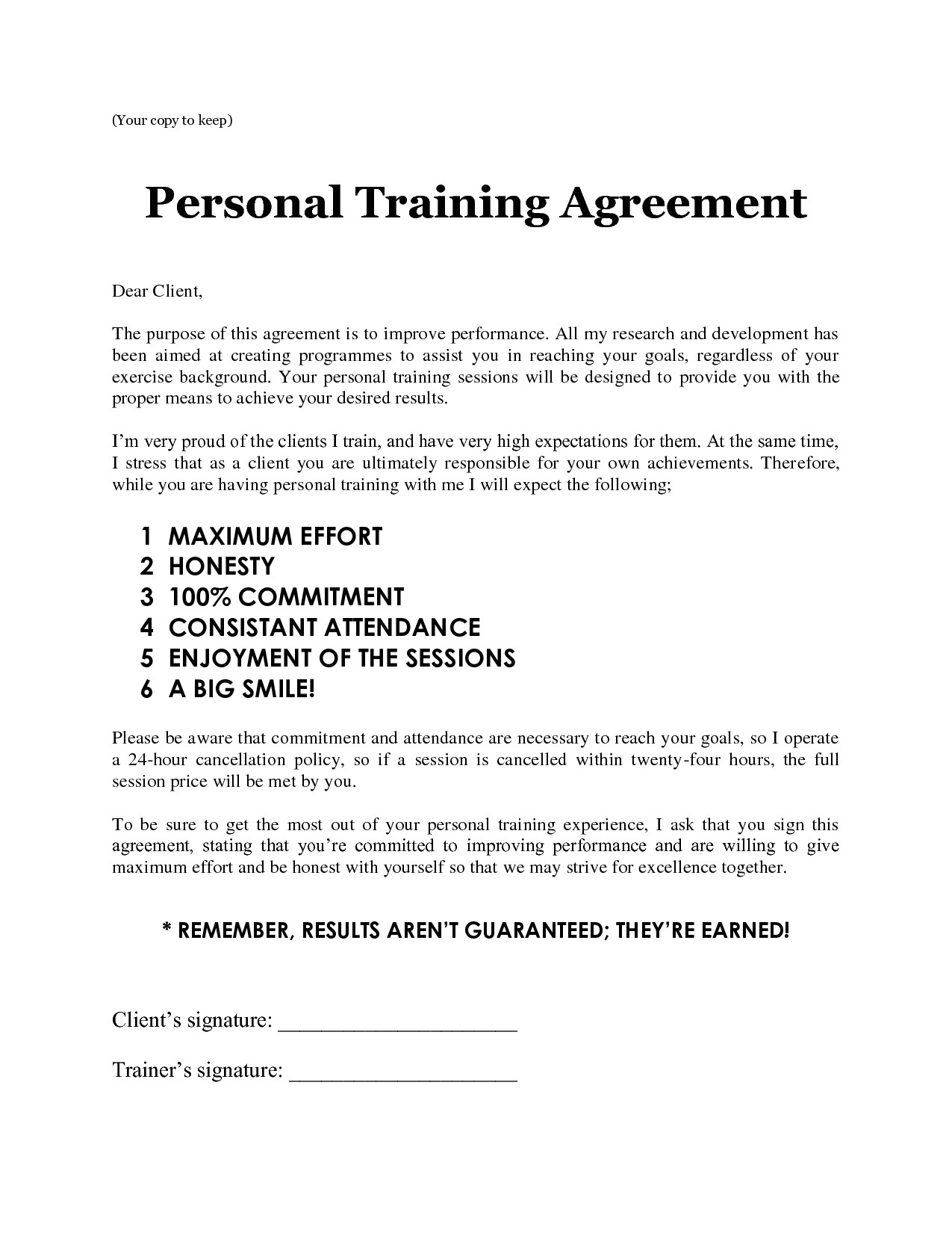 Fitness Instructor Contract Template Williamson ga us